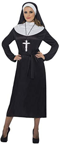 Horror-Shop Schwarze Nonnen Verkleidung S