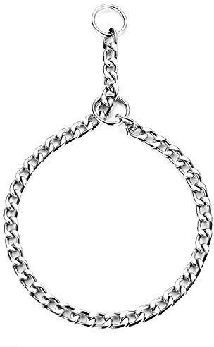 HAPPY HACHI Collier de Dressage pour Chien Collier Contrôle Réglable en Acier Solide Chaîne Serpent en Métal pour Animaux Domestiques(3.0mmx50cm)