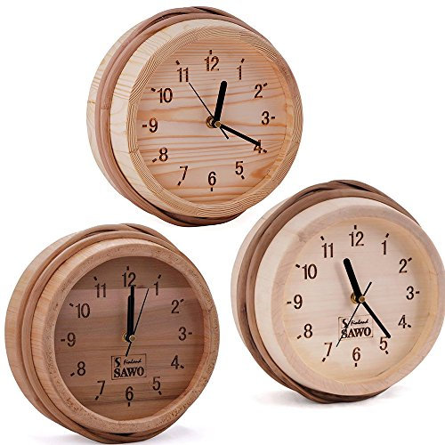 Sawo Sauna Holz Uhr Kiefer, Aspen oder Zeder; Größe: Ø 260 mm