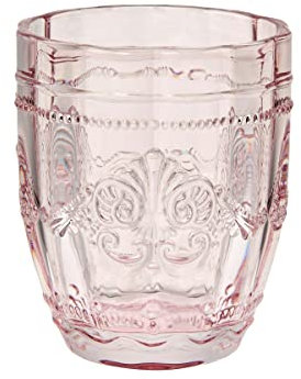 BUTLERS Trinkglas 250ml -VICTORIAN- Wasserglas in Vintage Design | Retro Gläser in bunten Farben mit Prägung | spülmaschinenfestes Trinkgeschirr ideal für Wasser, Saft, Cocktails