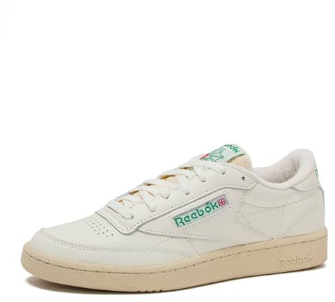 Reebok Herren Club C 85 Sneaker, Chalk/Paper White/Glen Green, 10.5 M US