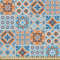 ABAKUHAUS marokkanisch Stoff als Meterware, Arabeske-Verzierung, Qualitäts Stoff Dekorativer Polster Heimtextilienstoff, 2M (148x200cm), Dunkelblau und Orange