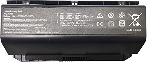 ASKC A42-G750 Laptop Battery Replacement for Asus G750 G750J G750JH G750JM G750JS G750JW G750JX G750JZ ROG Series 0B110-00200000M 15V 5900mAh 88WH