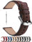 Fullmosa Uhrenarmband 18mm für Huawei Watch 1st/ASUS Zenwatch 2 Damen 1.45 Garmin Fossil Watch,Armband Yola Series,Dunkelbraun + Silber Hardware