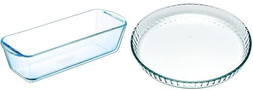 Pyrex - Bake & Enjoy - Moule à Cake en Verre 28 cm & 1040901 Bake & Enjoy Moule à Tarte en verre Ø 25 cm