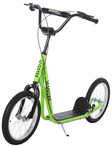 HOMCOM Kick Scooters for Kids Adjustable Height Rubber Tyres Aged 5+ | Anti-Slip Deck, Dual Brakes, for Boys and Girls