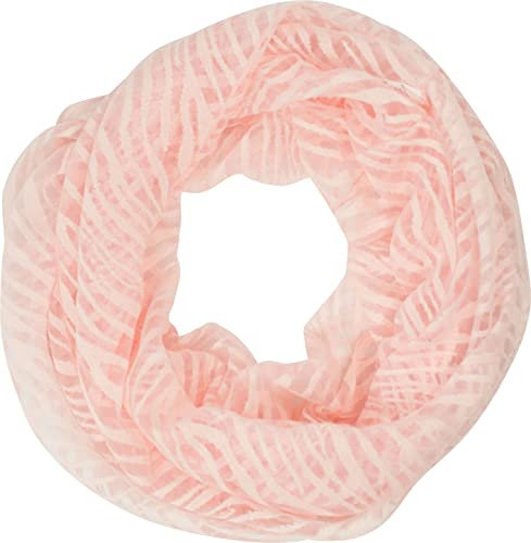 fashionchimp Loop Sommer-Schlauchschal für Damen mit Ausbrenn-Muster, Baumwolle und Polyester, leichter XXL Schal (Rose-Streifen)