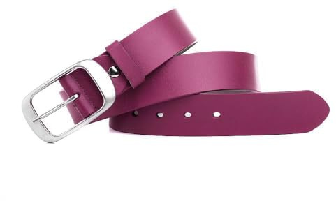 Zakatte • Schlichter Damen Gürtel aus Leder Hüftgürtel F08 (Pink, 90 cm)