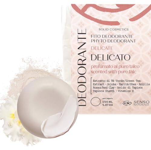 Senso Naturale Deodorant Fest Zart 100% Natürlich Bio, Reduziert die Bildung von Geruchsmolekülen, Schützt, Hydratisiert, Beruhigt (Zart (reiner talk))