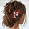 Jakawin Braut Hochzeit Haarkamm Blume Mädchen Braut Haarschmuck Haarteil für Frauen und Mädchen HC034 (Y-Rot)