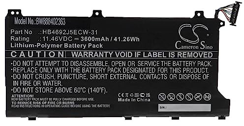 vhbw Batterie Compatible avec Honor MagicBook 15 4500U Ordinateur Portable (3600mAh, 11,46V, Li-polymère)