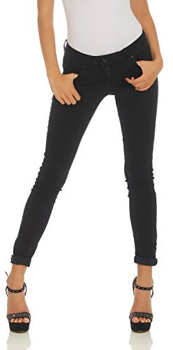 Buena Vista Damen Jeans Malibu Stretch Twill Black schwarz - M