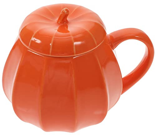 Angoily Halloween Mugs Coffee Tasses- 10 Oz en Céramique à Citrouille en Céramique Tasse à Café avec Couvercle- Tasses Mignonnes à Café Glacé pour Décoration de Fête D' halloween