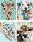 Lot de 4 peintures par numéros d'animaux,Peinture par numéro pour adultes et enfants débutants,Peinture par numéro sur toile,Peinture à l'huile par numéro,Girafe, vache, chouette, chien,30.5x40.6 cm