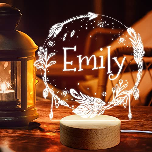Soview Personalisierte Lampe Kinder - Personalisierte Nachtlampe mit Namen - Personalisierte Raumdekoration Geschenke Nachtlicht für Geburtstag Weihnacht