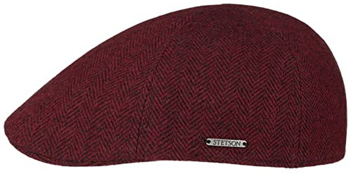 Stetson Texas Wool Herringbone Cap S (54-55 cm) dunkelrot