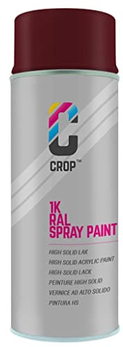 CROP Peinture en bombe RAL 3005 Vin rouge - Couverture élevée, Séchage rapide, 100% inaltérable - Auto, Moto & Bricolage - Brillance soyeuse - 400ml