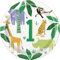 Unique 78355EU Eco-Friendly Paper Plates-23 cm-Animal Safari Party-8 Count (Pack of 1), Multicolour
