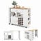 TANGZON Large Kitchen Island on Wheels, 2-in-1 Reversible Rolling Storage Trolley Bar Table Combo with Cabinet, Drawer, Rubber Wood Worktop, Adjustable & Open Shelves, Utility Serving Cart (White)