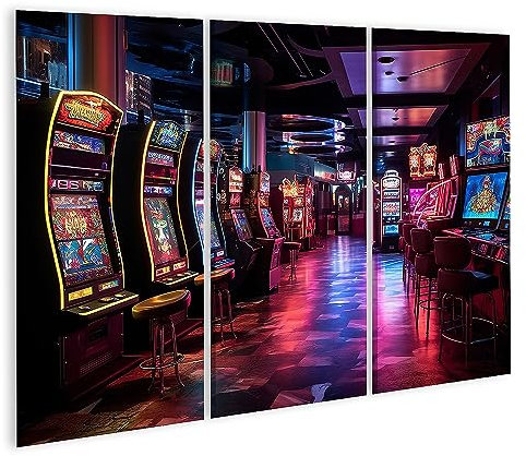islandburner Bild auf Leinwand Casino bei Nacht, beleuchtet Bilder Wandbilder Poster JEOY-3P