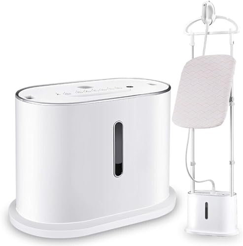 Vaporizzatore verticale professionale a doppia asta estensibile con serbatoio dell'acqua da 70 once, asse da stiro incorporato e gruccia for indumenti, piccolo ferro da stiro portatile for uso domesti