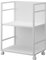 Yamazaki 4810 Tower 2-stöckiger Halbgeschlossener Aufbewahrungswagen, Weiß, Stahl/Nylon, Minimalistisches Design, 42 x 32 x 60 cm (LxBxH)