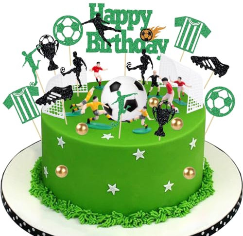 23 Stück Fussball Kuchen Deko: Fußball Torte Topper mit Fussball Spielern - Party & Geburtstag Dekoration für Männer, Jungen und Fußball Fans