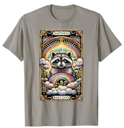 Waschbär Tarotkarte Rainbow Mystic Racoon T-Shirt