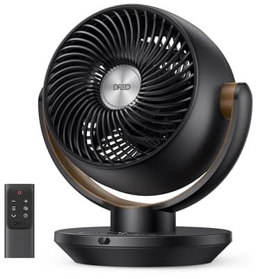 Dreo Fans for Home Bedroom, Table Air Circulator Fan for Whole Room, 11 Inch, 60ft Powerful Airflow, 120°+90° Oscillating Fans with Remote, 4 Speeds, 8H Timer, Desk Fan for Office, Kitchen, Home