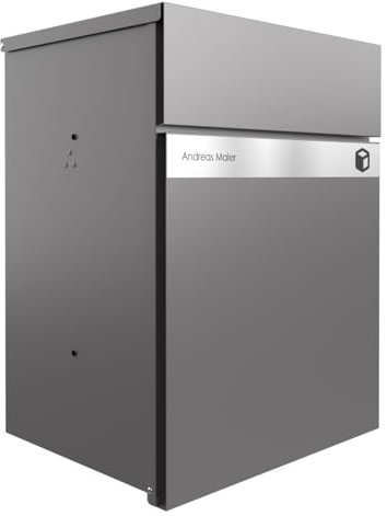 Briefkasten Manufaktur Design Aufputz Paketbox Kant Edition - Elegance 2 individuell mit Ihrem Namen (DB 703 eisenglimmer)