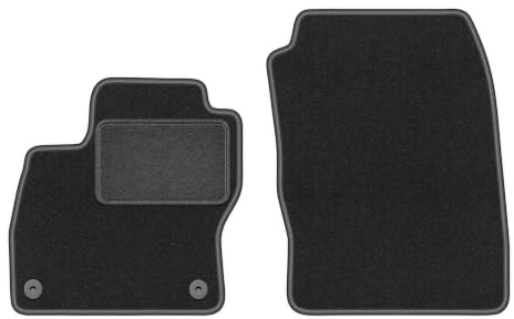 Velours-Fußmatten vorne passend für Ford Focus MK3 2010-2018, Graphit, LUX | passend für Schrägheck/Limousine/Kombi; Velours-Teppich (Polypropylen), ca. 6,5 mm; rutschfest, runde Befestigungen (Typ FC)