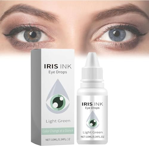 Eye Color Changing Drops,Change Eye Color Drops,Natural Eye Drops for Dry Eyes,IrisInk Eye Drops,Fancy Drops Change Your Eye Color,Lighten & Brighten Your Eye Color (Green)