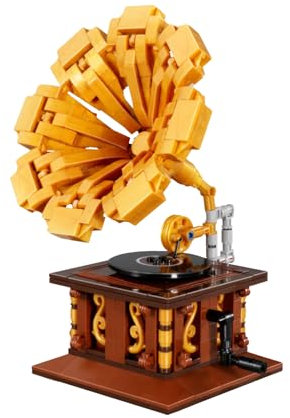 NOOLY Retro Bausteine Set für Kinder Erwachsene Haus und Büro Dekoration FGKLJM-01 (Grammophon, 582 Stück) 00937