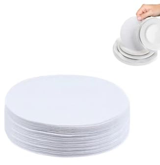 Miloidea Felt Plate China Storage Dividers, Soft Felt Plate Protectors, 35 Pieces Extra Large Thick Plate Separators Pads for Moving Packing Stacking Glasses Porcelain Dinnerware(10.5 Inch,White)