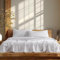 Linen Closet Weiches und gemütliches Flanell-Bettwäsche-Set aus 100% Baumwolle, Queen-Size-Bett, zartes Grau