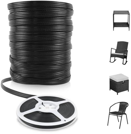 LukLoy 18m Plastikgeflochtenes Rattan-Reparaturmaterial Reparaturmaterial für Rattanflechtgeflecht für das Flechten und Reparieren von Rattan-Stühlen, Tischen, Körben