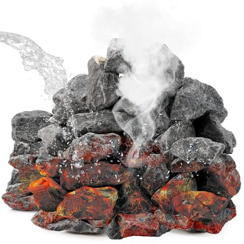 CroBlissful 11,3 kg Box mit Saunasteinen Felsen Ersatz Lavasteine Sauna Heizsteine für Dampfsauna Wohnaccessoires