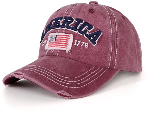 NOEMIN MAGA Hat 2024 - America Flag Hat Embroidered Distressed Baseball Cap