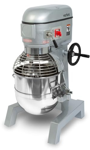 VERTES Professionelle Teigknetmaschine Knetmaschine Teigmaschine mit Planetenrührwerk, 40L Kapazität, Edelstahl Rührschüssel, Rührblatt, Knethaken und Schneebesen, 3 Stufen 80, 160 und 310 U/min