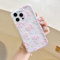UEEBAI Bow Case for iPhone 14 Pro 6.1, Wavy Cute Ribbon Pretty Aesthetic Case Curly Stylish Soft Wave Clear Phone Case Shockproof Protective Pretty Cover for Women Girl - Pink