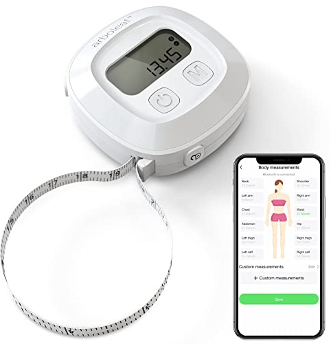 arboleaf Maßband Körper mit App, Smart Körpermaßband Bluetooth 150cm CF10A | Körperumfangmaßband einziehbar, Verriegelungsmechanismus, Körpermaßband zur Gewichtsabnahme, Umfangslänge messen CM/Zoll
