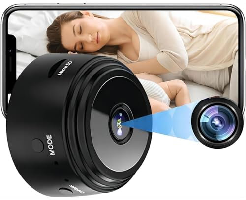 Cablelera Mini Camera Espion sans Fil HD 1080P Spy Caméra de Surveillance WiFi avec Vision Nocturne et Detecteur, Caméra Video Surveillance de Sécurité Bébé sans Fil Hidden Caméra Interieur/Exterieur