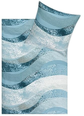 Estella Mako Interlock Jersey Bettwäsche Rio Cyan 1 Bettbezug 135 x 200 cm + 1 Kissenbezug 80 x 80 cm