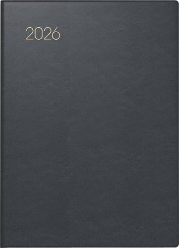 BRUNNEN Taschenkalender Mod. 731 2026 | A6, Leder, schwarz