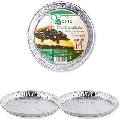 CasaChic Boîte en aluminium pour tarte moyenne, 2 pièces - Moule rond pour gâteaux et gâteaux (Ø 22 cm)