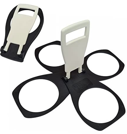 CarryAround Fold Away Cup Carrier/Caddy [MADE IN UK] [BLACK] Take-Out Coffee Soft Drink Pint Beer Beverage Holder, Sturdy Reusable Pocket Size, Festival Sports Gigs Easy safe - hot drinks, 2,3,4 cups