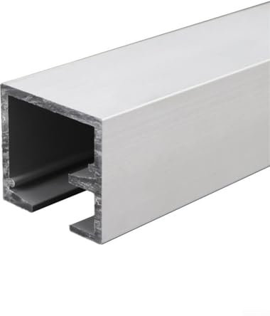 Besttoolifes Kit de herrajes de aluminio para puerta corredera para sistema de puerta plegable con diseño inferior superior colgante, riel doble de 50 cm, 2 unidades, carga máxima de 60 kg (riel de