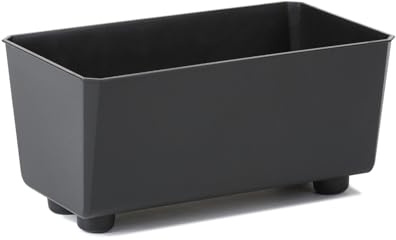 Jardinière Rectangulaire avec Pieds Élégants – Bac À Fleurs Noir en Plastique Robuste 28,5 x 17 cm, 4,2L – Résistant Aux Intempéries & Facile À Entretenir – pour Intérieur & Extérieur