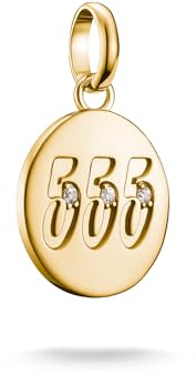 Thomas Sabo Charm pendant angel number 555 with stones Connect gold-plated 18-carat Gold-plating, Recycled 925 Silver