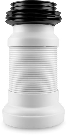Kit de raccordement WC réglable et flexible - 250-500 mm - Tuyau de vidange pour siphon universel - Noir
